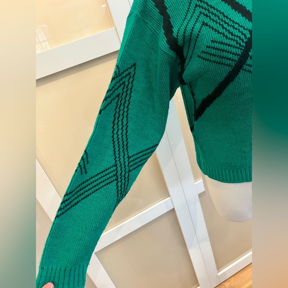VTG Green and Black Geometric Women's Sweater By PANDORA - Picture 4 of 11